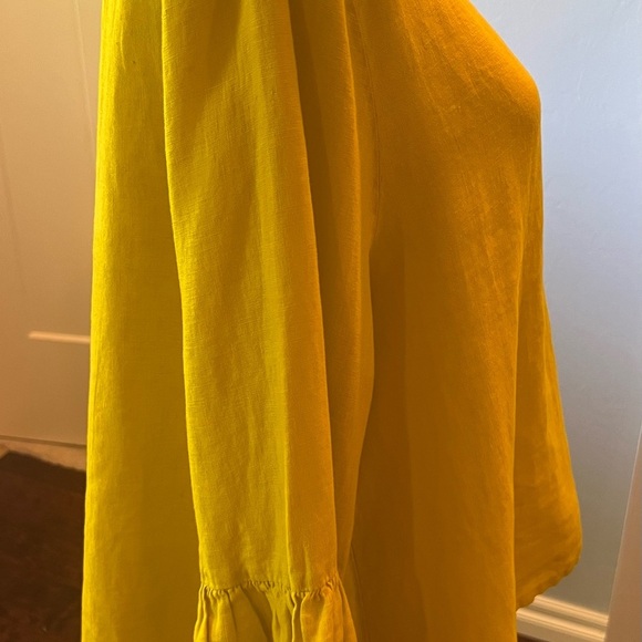 Bryn Walker Chartreuse Lagenlook High Low Hem Three-Quarter Sleeve Tunic Top XL - Picture 10 of 13